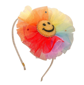 SMILEY FACE TULLE HEADBAND