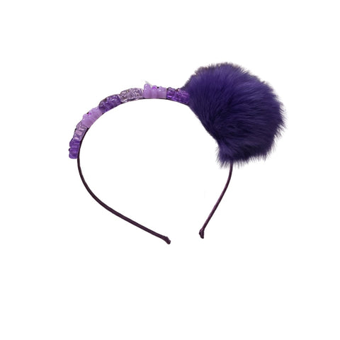 FUR POM POM GUMMY BEAR HEADBAND