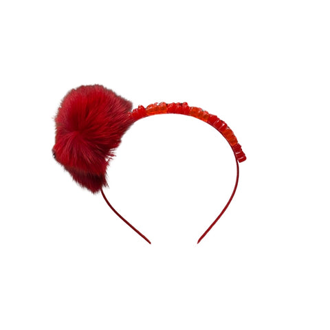 FUR POM POM GUMMY BEAR HEADBAND