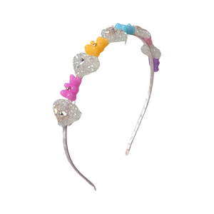 BEADED HEART AND GUMMY BEAR HEADBAND