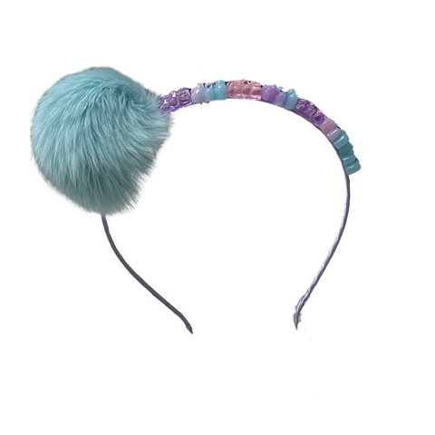 FUR POM POM GUMMY BEAR HEADBAND