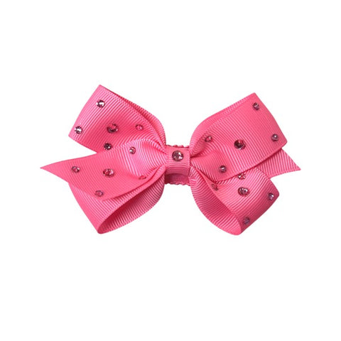 GROGRAIN BOW W/ RHINESTONES