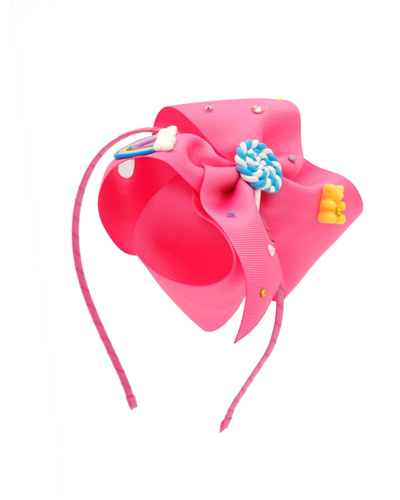 GROGRAIN BOW CHARM HEADBAND