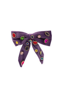 VELVET JEWEL BOW CLIP