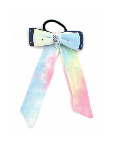 CRYSTALIZED TYE DYE BOW SCRUNCHIE