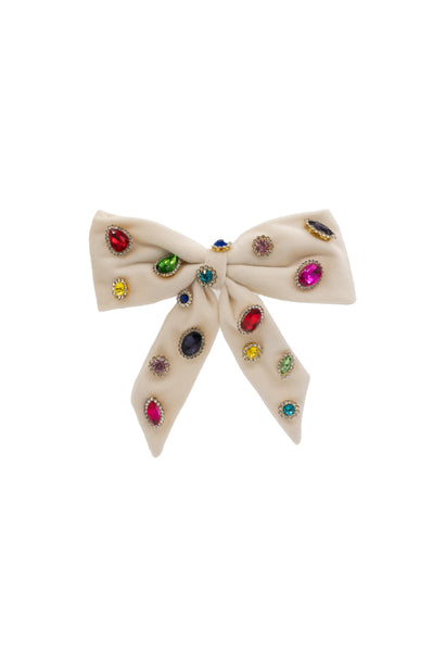 VELVET JEWEL BOW CLIP