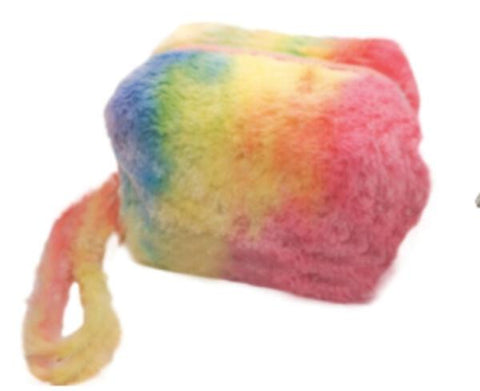 FUR MAKEUP POUCH - RAINBOW