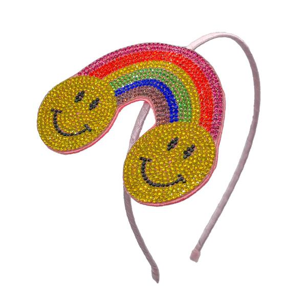 CRYSTALIZED RAINBOW 2 SMILEY HEADBAND