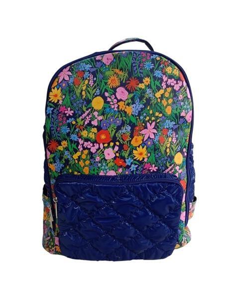 FLORAL NAVY QUILTED BACKPACK Bari Lynn Accessories